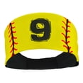 thumbnail image 1 of Player ID Softball Stitch Headband (Yellow, #9), 1 of 2