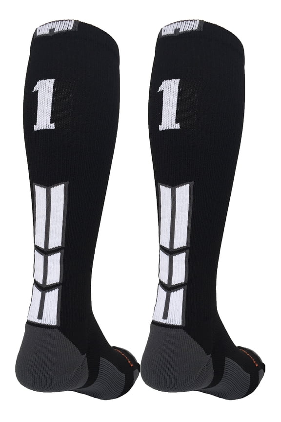 Player Id Black/White Over the Calf Number Socks (#11, Small)
