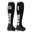 thumbnail image 1 of Player Id Black/White Over the Calf Number Socks (#51, Small), 1 of 2