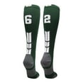 thumbnail image 1 of Player Id Number Socks Over the Calf Dark Green White (#62, Medium), 1 of 2