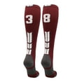 thumbnail image 1 of Player Id Number Socks Over the Calf Maroon White (#38, Medium), 1 of 2