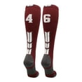 thumbnail image 1 of Player Id Number Socks Over the Calf Maroon White (#46, Large), 1 of 2