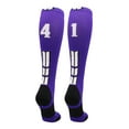 thumbnail image 1 of Player Id Number Socks Over the Calf Purple White (#41, Large), 1 of 2