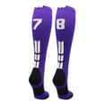 thumbnail image 1 of Player Id Number Socks Over the Calf Purple White (#78, Small), 1 of 2