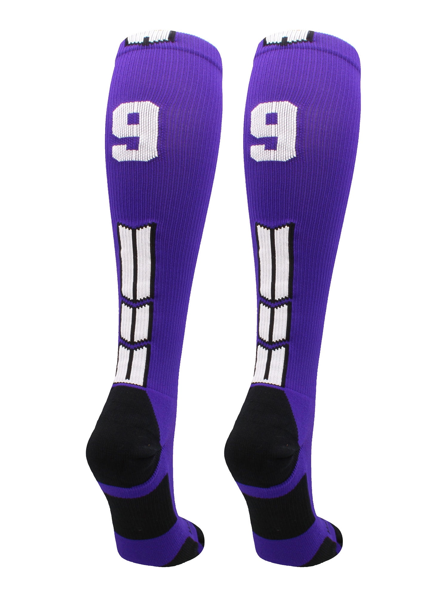 Player Id Number Socks Over the Calf Purple White (#99, Medium ...