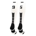 thumbnail image 1 of Player Id Number Socks Over the Calf White Black (#95, Small), 1 of 2
