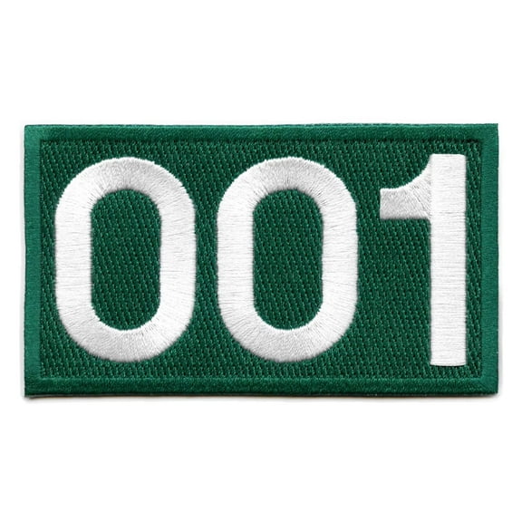 Player Number 001 Patch Survival Game Embroidered Iron On