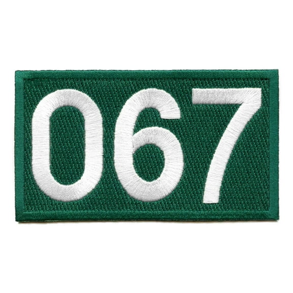 Player Number 067 Patch Survival Game Embroidered Iron On