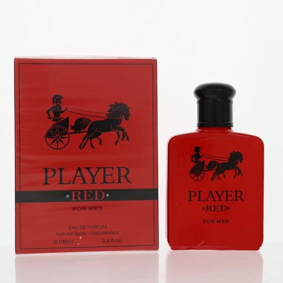Player Red 3.4 Oz Eau De Parfum Spray by Fragrance Couture Box for Men
