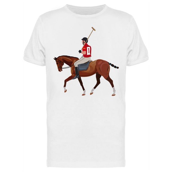 Player Riding A Horse T-Shirt Men -Image by Shutterstock, Male Large