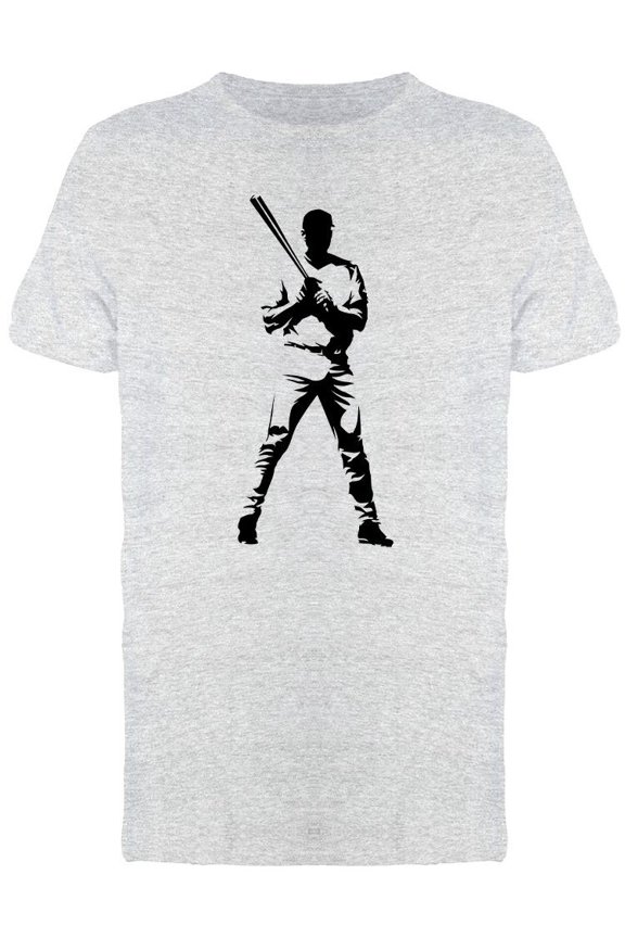 Player Standing With Bat T-Shirt Men -Image by Shutterstock, Male x-Large