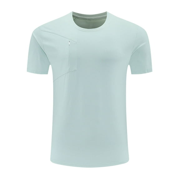 Playera Para Hombre T- Shirts for Men Mens Sport Shirts Casual Breathable Short Sleeve Stretch Soft Gym Athlete Tshirt Muscle Workout Training Tees with Pocket