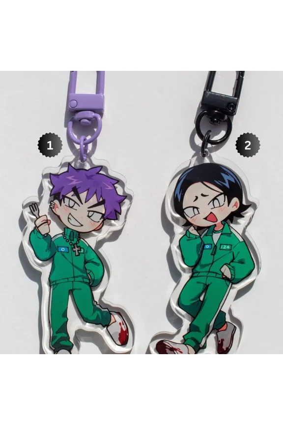 Players 230 & 124 Keychains Acrylic, Nam Gyu, Thangyu Keychain, Namgyu, Player 124, Thanos Keychain, Namgyu Keychains, Gihun Key Chain, Nam-gyu Key