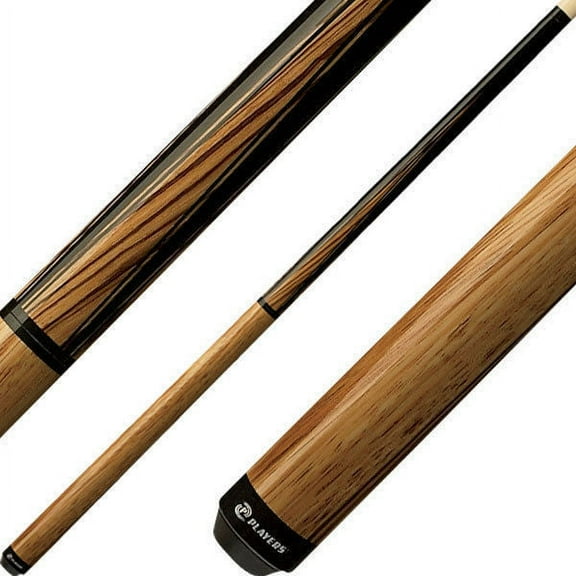 Players JB12 Jump / Break Pool Cue Stick - Black & Zebrawood 18 19 20 21 oz