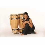 Players Series Wood Conga Set with Double Stand, Natural