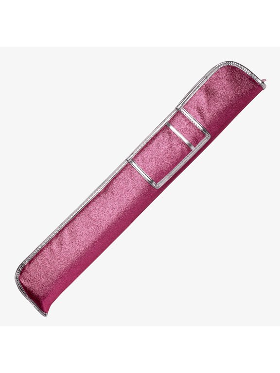Y-PCASE-52 Youth Kids Pool Cue Case W/ Pink Glitter - Silver Trim 1B/1S