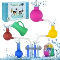 Playfriends- Aqualab Science Themed Silicone Bath Toy for Kids 4-8 Years, Wall Suction Bath Toy