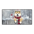 thumbnail image 1 of Playful Akita Welcomes Winter Snowy Day with Cardinal Bird Desk Mat Full Keyboard Mouse Pad Inu Dog Lover Large Mousepad - 2017, 1 of 5