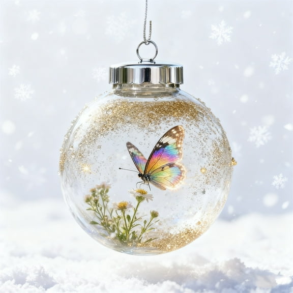 Playful Animal 3D Glass Ball Decorations,Wildlife Wonders Collection Birds Crystal Glassball Ornament,Marine & Forest Life Glass Christmas Ornaments Balls Winter Holiday
