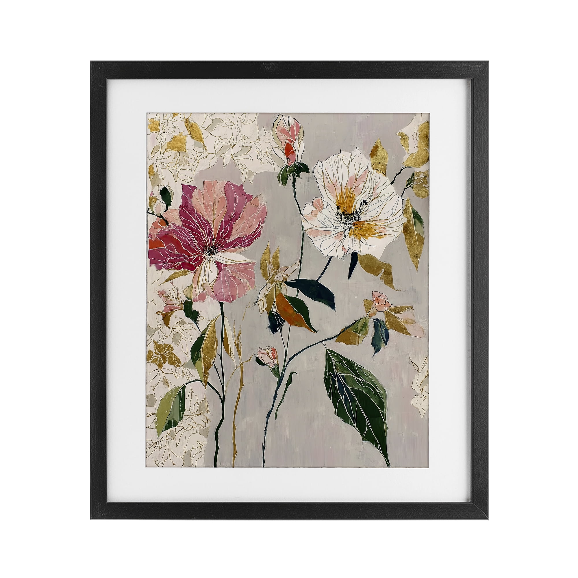 Playful Assumption Abstraction Black Framed Print Under Glass, design by Annabelle Hall