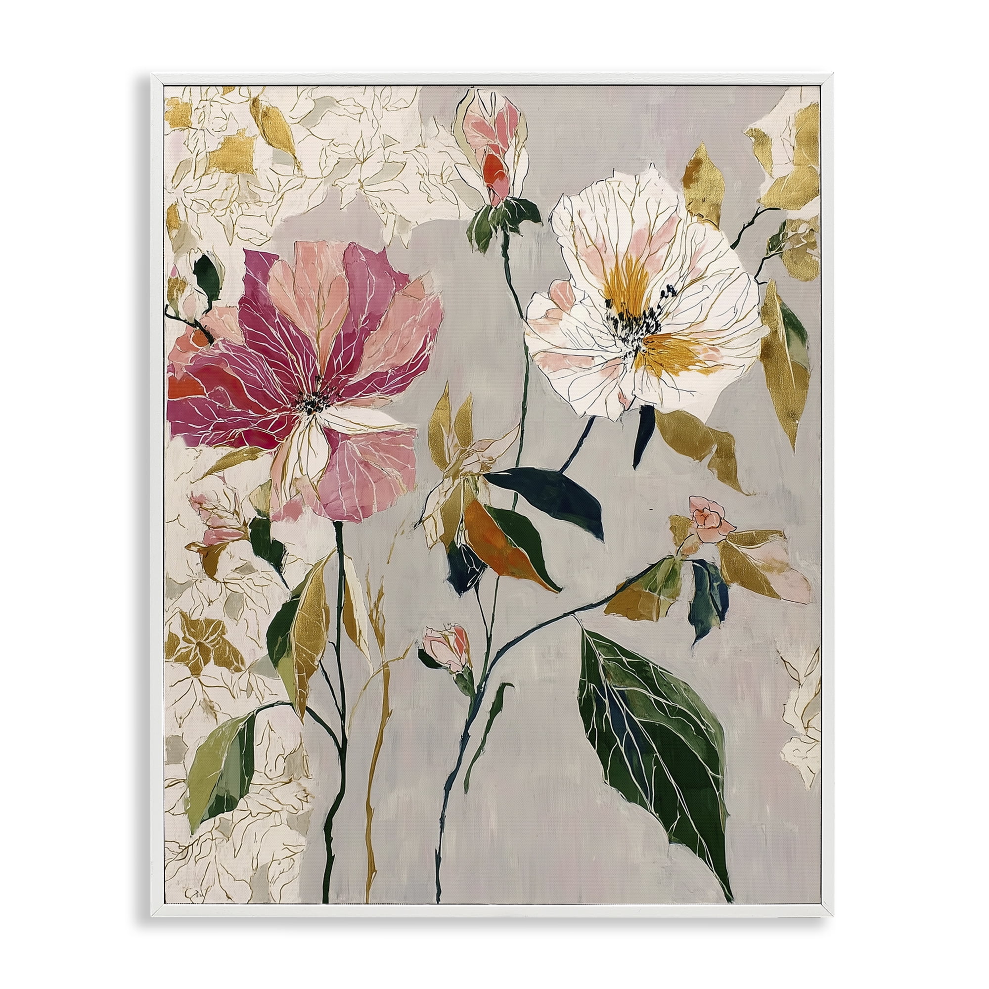Playful Assumption Abstraction White Framed Giclee Art, design by Annabelle Hall