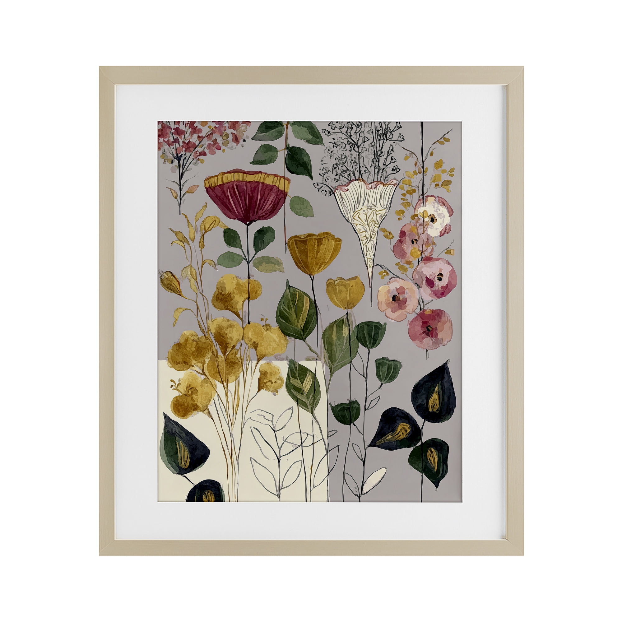 Playful Assumptions Foliage Birch Framed Print Under Glass, design by Annabelle Hall