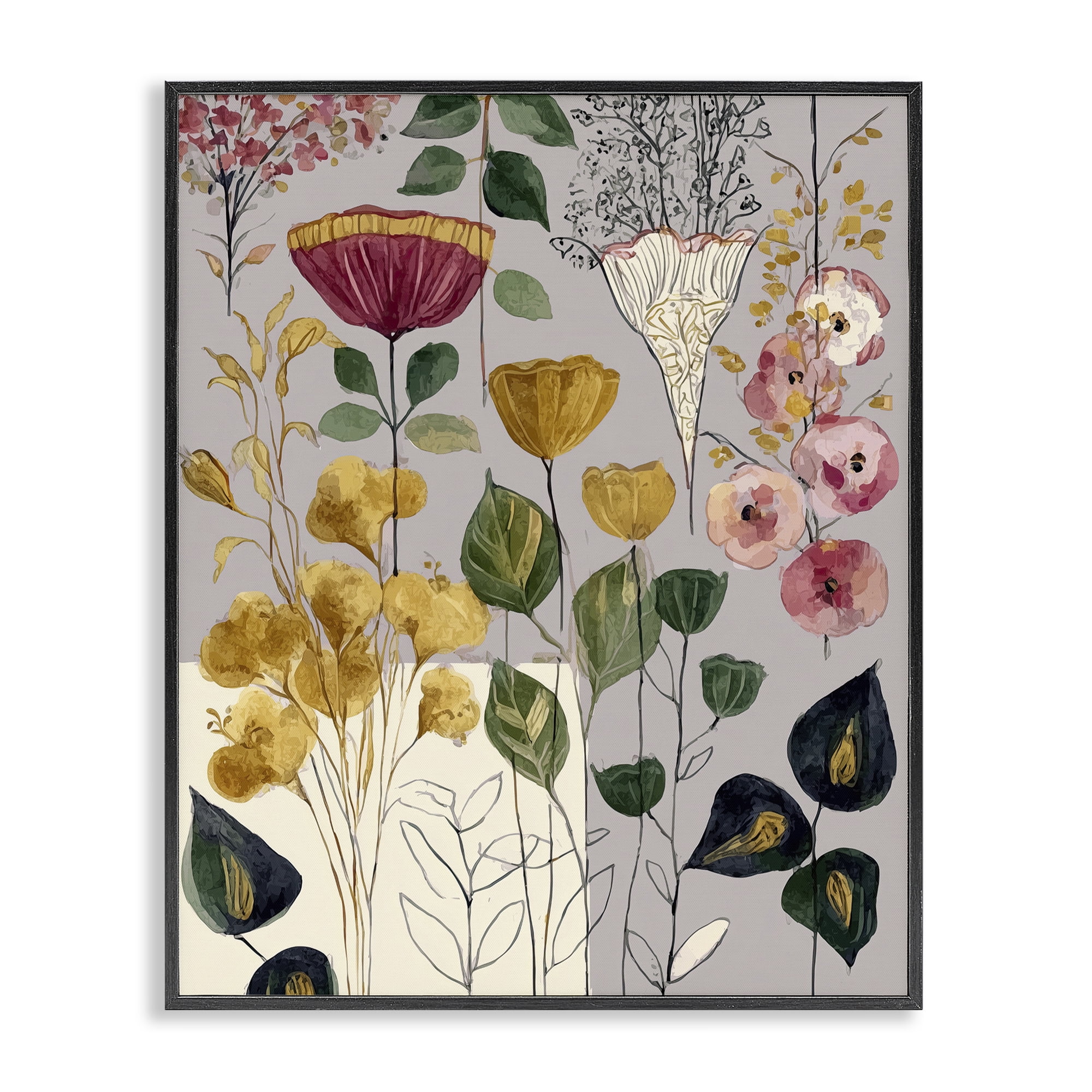 Playful Assumptions Foliage Black Framed Giclee Art, design by Annabelle Hall