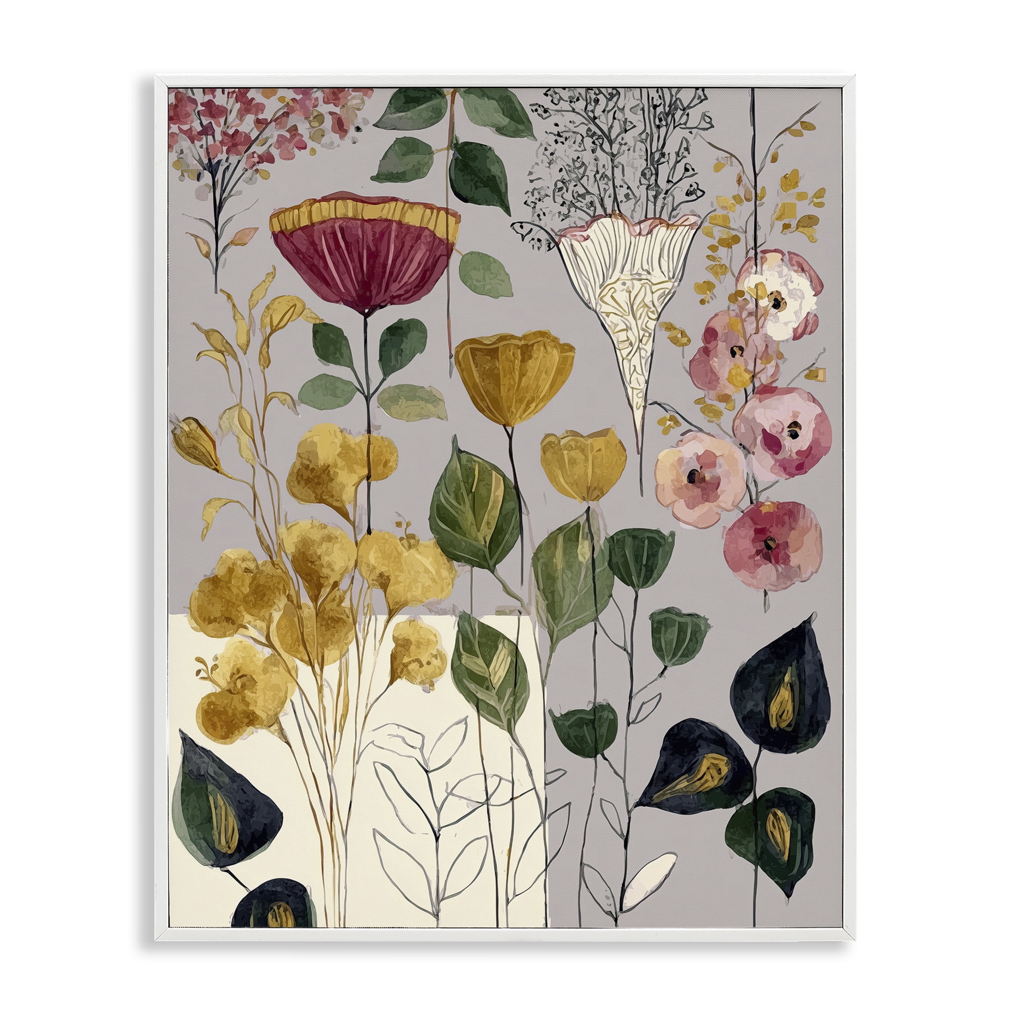 Playful Assumptions Foliage White Framed Giclee Art, design by Annabelle Hall