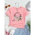 thumbnail image 1 of Playful Axolotl Graphic Print, Girls' Comfy Crew Neck Short Sleeve T-shirt, Suitable For Summer Daily Wear, 1 of 6