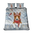 thumbnail image 1 of Playful Basenji Welcomes Winter Snowy Day with Cardinal Bird Quilt Bedding Set African Barkless Dog Lover 1 Blanket Bed Cover 2 Pillowcases - 12017, 1 of 5