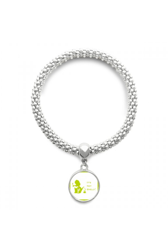 Playful Beagle Denies Poop Smelly Sliver Bracelet Pendant Jewelry Chain Adjustable Bangle