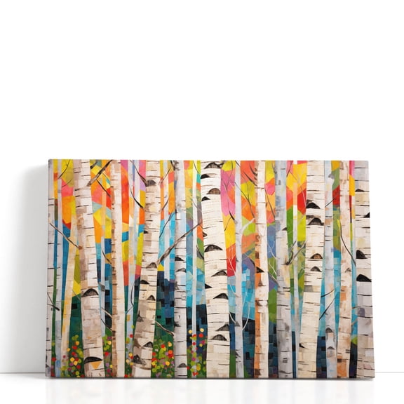Playful Birch Grove 2 - Wrapped Canvas Print Wall Art | 60" W x 40" H