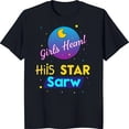 thumbnail image 1 of Playful Black T-Shirt with Colorful Moon & Star Graphic, 1 of 5