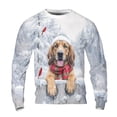 thumbnail image 1 of Playful Bloodhound Welcomes Winter Snowy Day with Cardinal Bird All Over Print 3D Sweatshirt Unisex Merch Dog Lover - 2017, 1 of 6