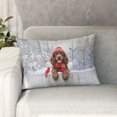 thumbnail image 1 of Playful Boykin Spaniel Welcomes Winter Snowy Day with Cardinal Bird Pillowcase Double Sided Dog Lover Pillow Case Covers - 2017, 1 of 3