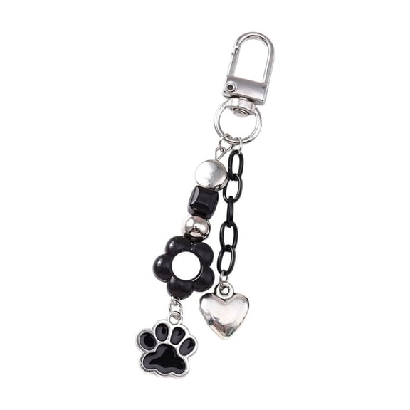 Playful Candy Flower Key Fob Heart Shaped Charm For Purse Bag Decoration