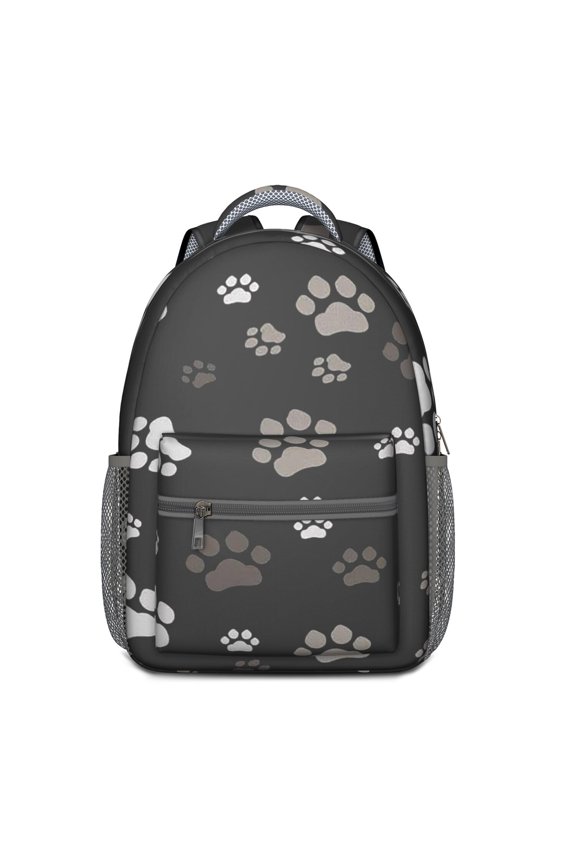 Playful Canine Print Student Backpack - Breathable Comfort & Multiple Pockets