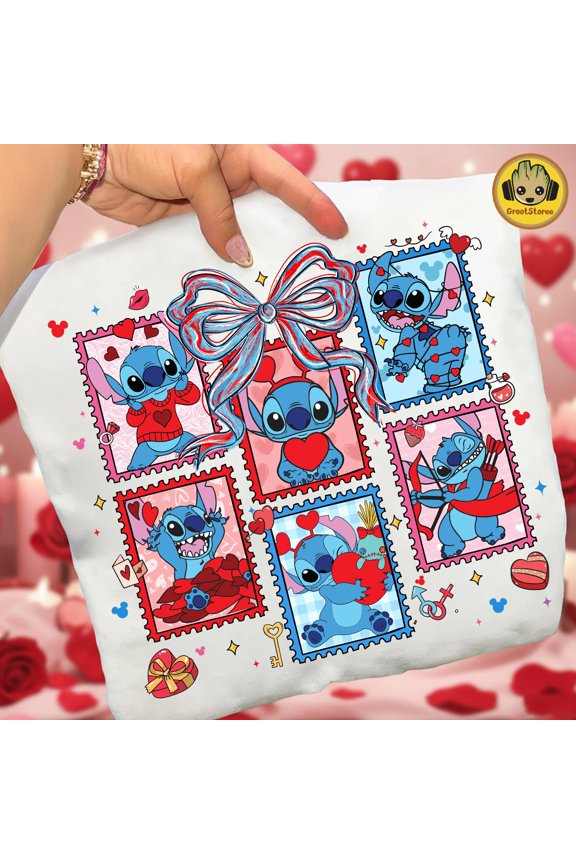 Playful Cartoon Alien Coquette T-Shirt for a Fun Valentine's Day Celebration