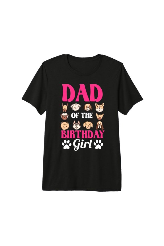 Playful Cartoon Animals Dad of The Birthday T-Shirt for Fun Celebration
