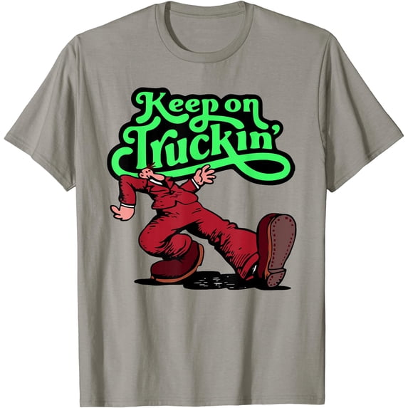Playful Cartoon Character Keep on Truckin' T-Shirt for Fun and Comfort