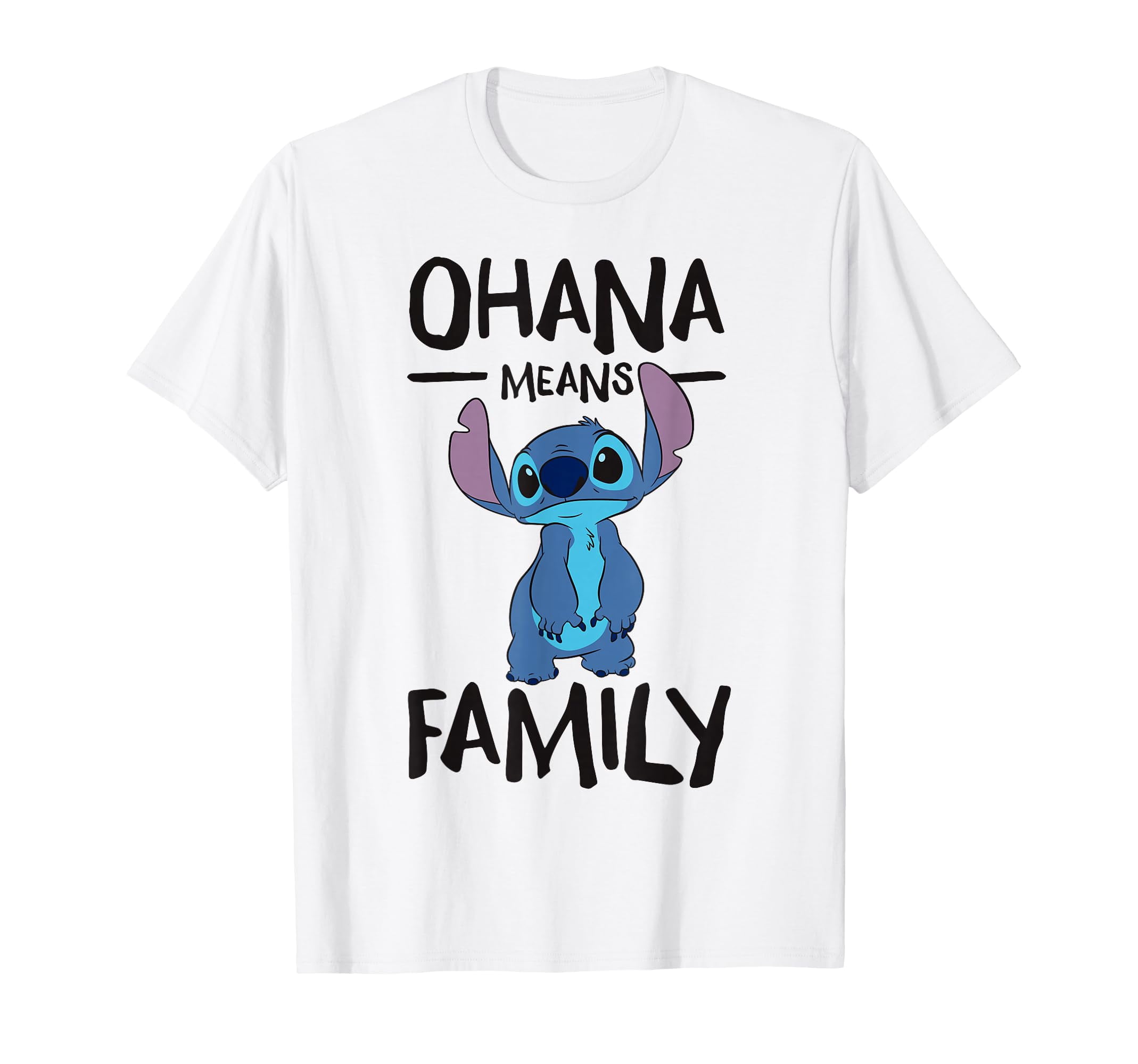 Playful Cartoon Character Ohana Means Family T-Shirt for Comfort and ...