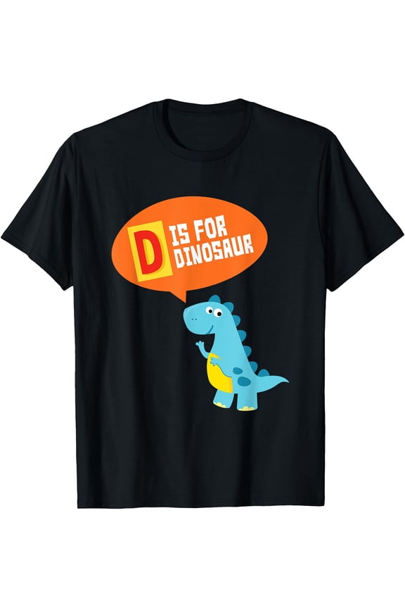 Playful Cartoon Dinosaur ABCs Teaching T-Shirt for Fun Learning and Play