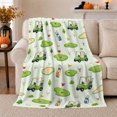thumbnail image 1 of Playful Cartoon Golf Cart Pattern, Playful Golf Art Scene, Warm Flannel Blanket for Clubhouse and Game Room with Detailed Artwork, Golf Lovers Father's Day Gift, Artistic Home Decor, 1 of 9