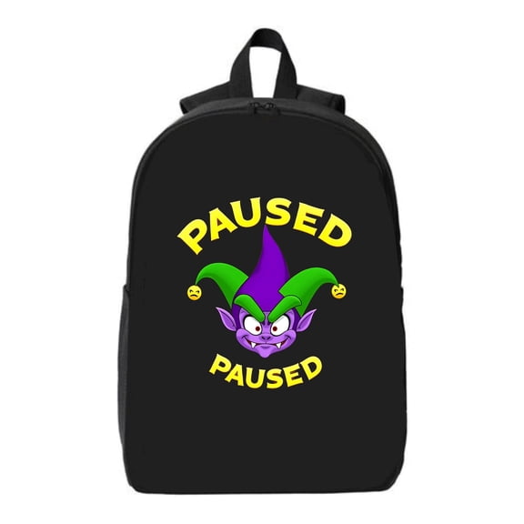 Playful Cartoon Jester Design Laptop Backpack - Fits 15 " Laptop & iPad Whimsical Yellow & Green Pattern Perfect for Travel
