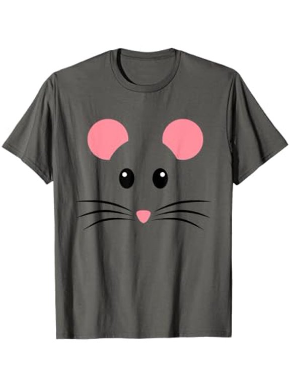 Playful Cartoon Mouse Face T-Shirt for Fun Halloween Celebrations