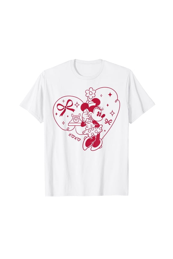 Playful Cartoon Mouse XOXO Heart Coquette Valentine's Day T-Shirt for Fun and Festive Style