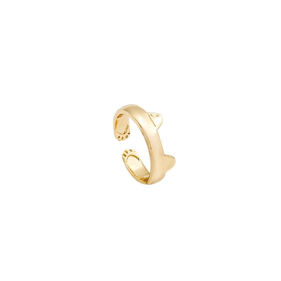 Playful Cat Ear Rings: Adjustable Alloy Rings, Trendy Korean Style, Animal and Geometric Design for Women