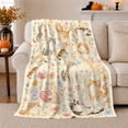 thumbnail image 1 of Playful Cats Heart Among Autumn Flowers Watercolor, Playful Pet Portrait Pattern, Warm Flannel Blanket for Living Room and Bedroom, Cat Lovers Thanksgiving Gift, Pet Lover Home Decor, 1 of 7