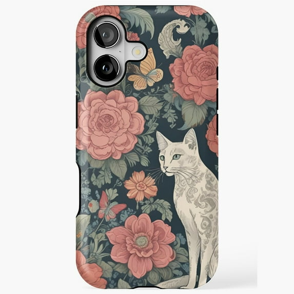 Playful Cats Surrounded by Colorful Garden Design iPhone Case 17 11 12 13 14 15 16 Pro Max