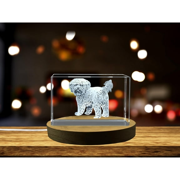 Playful Charm: 3D Engraved Crystal Cavapoo
